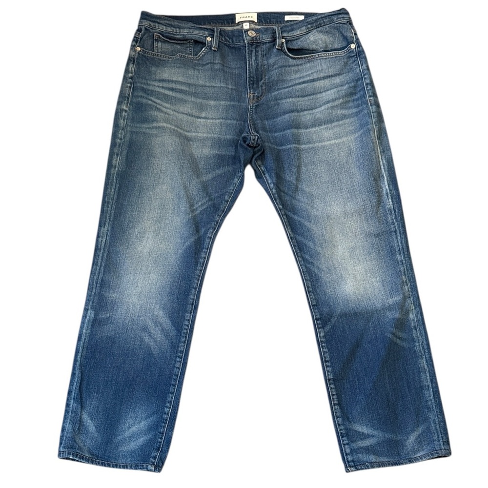 Frame Denim L’Homme Slim Dark Blue Feathered Fade LMH691 Azul 94% Cotton 38x30